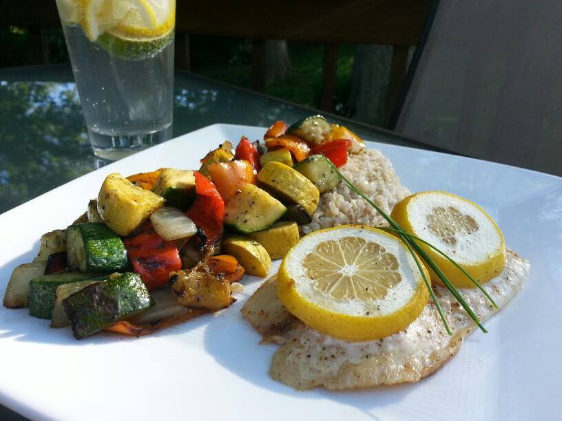 Grilled Tilapia and Grilled Summer Vegetables